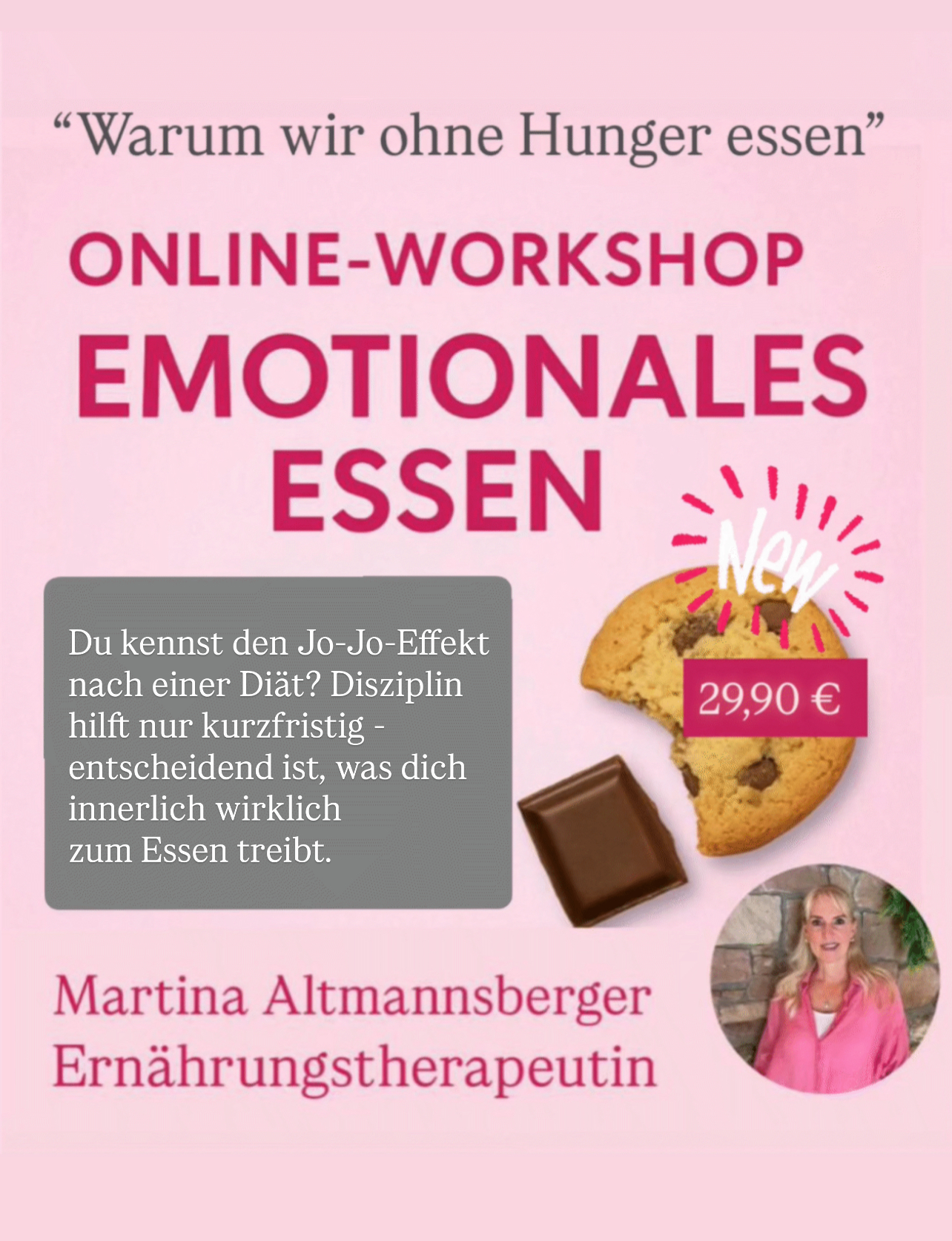 Emotionales Essen Workshop fast gratis Wie viele Menschen vom emotionalen Essen wegkommen. Statt Diät.